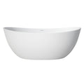 65 Inch Solid Surface Soaking Bathtub Deep Soak Freestanding Tub