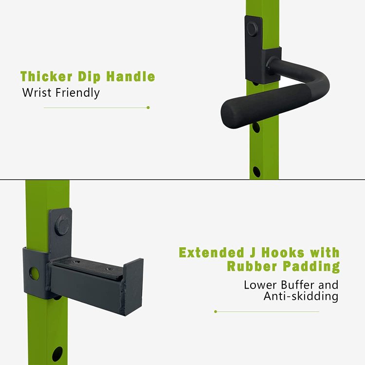 Multi Functional Power Cage, Home Adjustable Pullup Squat Rack 1000Lbs Capacity Comprehensive Fitness Barbell Rack With Gym Accessories