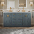 60'' Bathroom Vanity Set With Ceramic Sink Separate , Solid Wood Frame Bathroom Storage Cabinet, Freestanding Vanity Set With Drawers & Soft Closing Doors