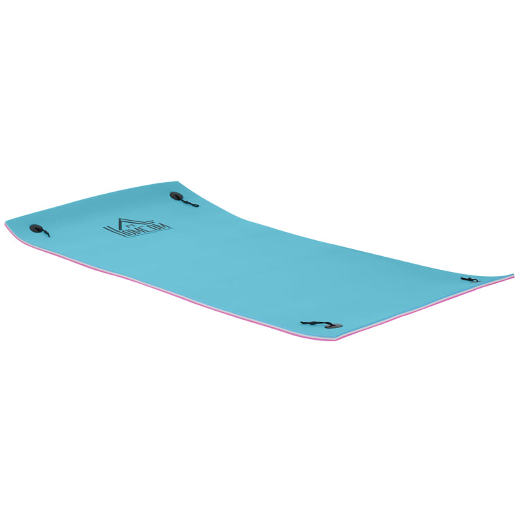 Homcom 10' X 5' Floating Mat, 3 Layer Lily Pad Swimming Pool Floating Water Mat, Thick And Durable Water Activities Mat For Lake, Oceans