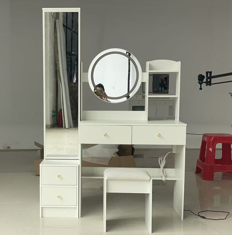 Simple Stylish Dressing Mirror Cabinet, Cosmetic Organizer Cabinet, Jewelry Cabinet, Extra Large Full Body Mirror, Multi Layer High Capacity Storage, 11.8" X 15.7" X 63", Epa, Gcc, Ul Certificate