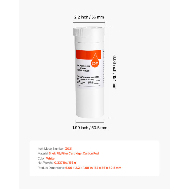 Refrigerator Water Filter Replacement Edr1Rxd1 Remove 70 Contaminants White