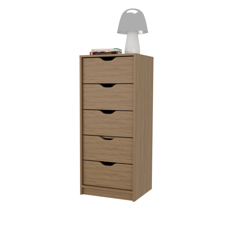 Olijato 5 Drawer Dresser For Nurseries And Bedrooms Modern Space Saving Storage, Natural Oak