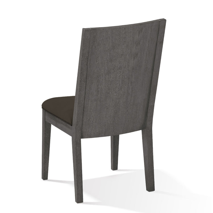 Axel 38 Inch Mahogany Wood Dining Chair With Panel Back, Gray
