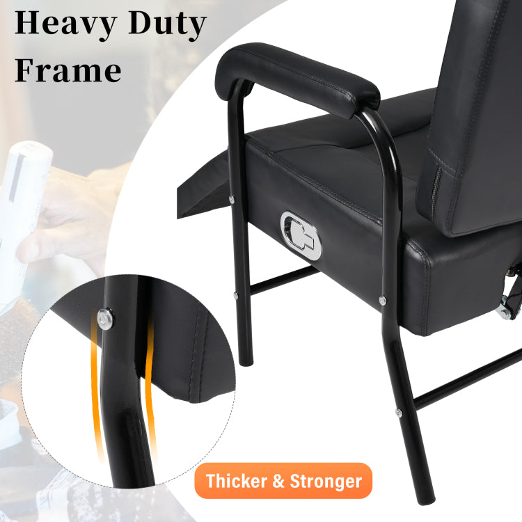 Shampoo Chair With Footrest For Salon, Reclining Salon Chair For Barber & Hair Stylist Chair, Controled Recline Spa Beauty Equipment, Black
