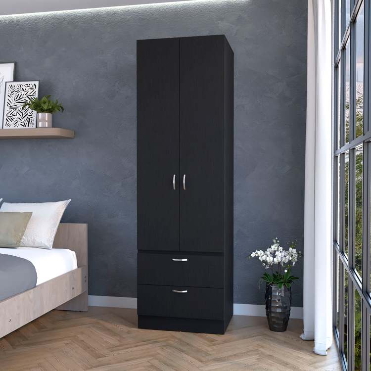 Wenge 2 Door 2 Drawer Wardrobe