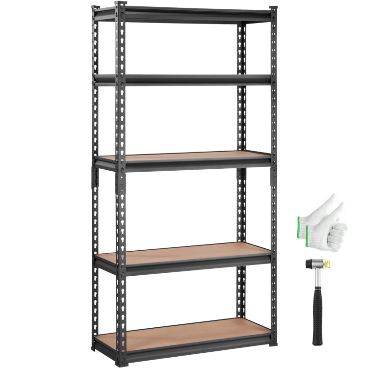 Storage Shelving Unit, 5 Tier Adjustable, 2000 Lbs Capacity, Heavy Duty Garage Shelves Metal Organizer Utility Rack, Black, 30" L X 12" W X 60" H For Kitchen Pantry Basement Bathroom Laundry