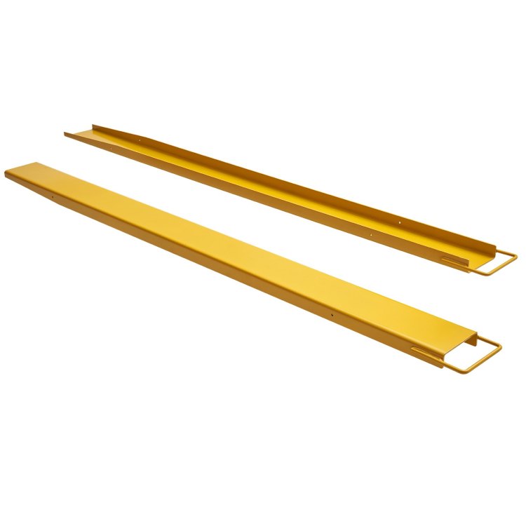 Pallet Fork Extensions, 96" Length 4.5" Width, Heavy Duty Carbon Steel Fork Extensions For Forklifts, 1 Pair Forklift Extensions, Industrial Forklift Fork Attachments For Forklift Truck, Yellow