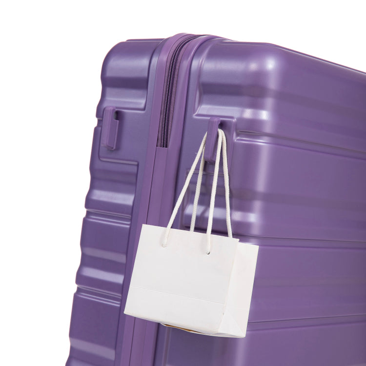 Hifine Tourist 20" 24" 28" 3 Pcs Set In Abs Spinner Wheel Luggage, Carry On Suitcase, Matching Color, Combination Lock Purple