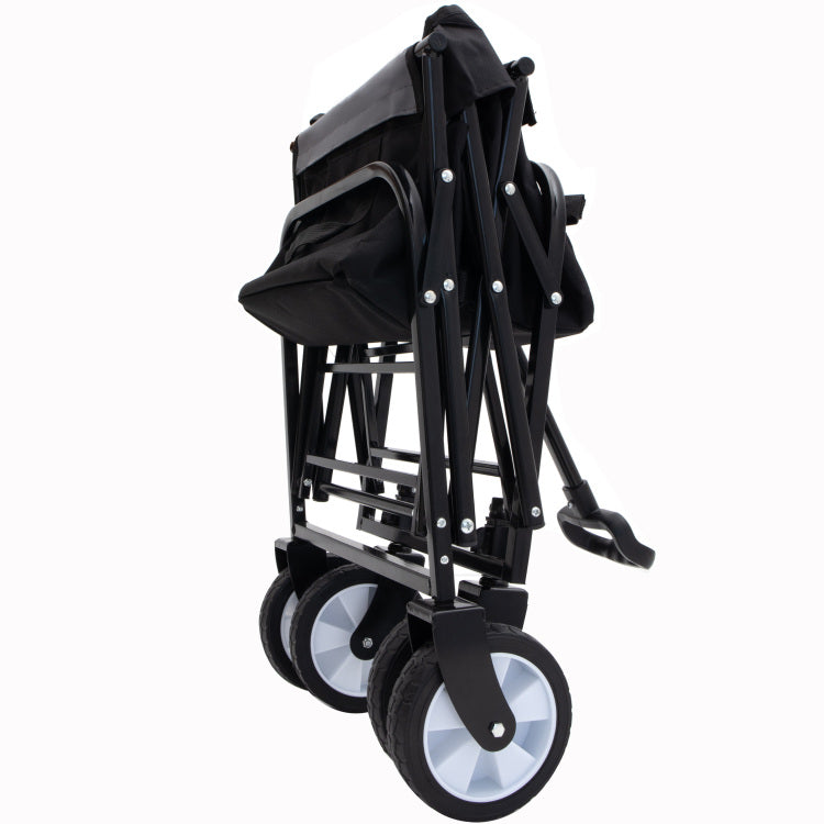 Minimeetall Multi Use Bag,Collapsible Foldable Wagon Cart Beach Wagon Heavy Duty Utility Cart Utility Wagon Grocery Cart For For Camping 3Pcs Plastic Liner Bag Cover , Black