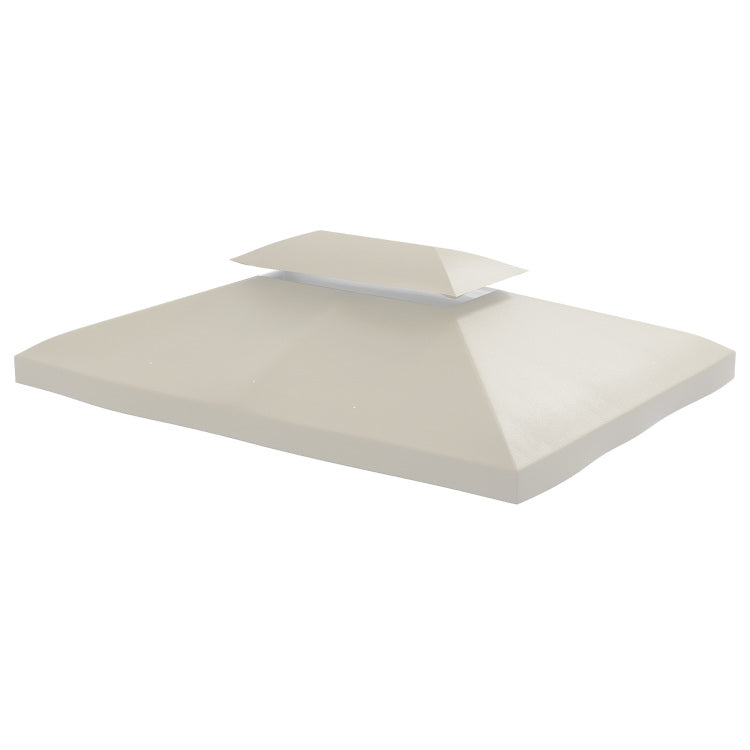 Outsunny 13' X 10' Gazebo Replacement Canopy, 2 Tier Top Uv Cover For 9.84' X 9.84' Outdoor Gazebo, Cream White Top Only