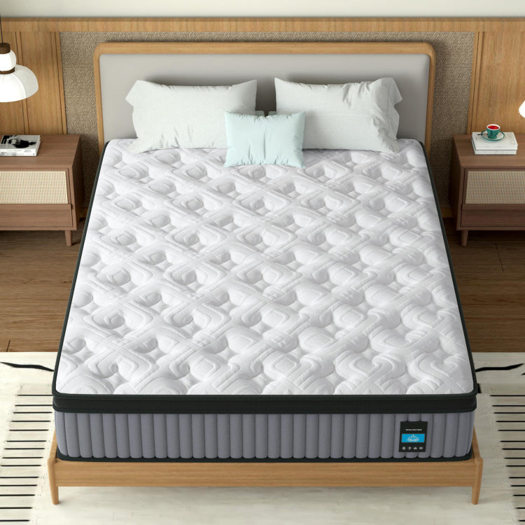 14 Inch Hybrid Mattress King Memory Foam & Pocket Spring Bed Cooling, Pressure Relief, Back & Hip Support Luxury Ergonomic Mattress