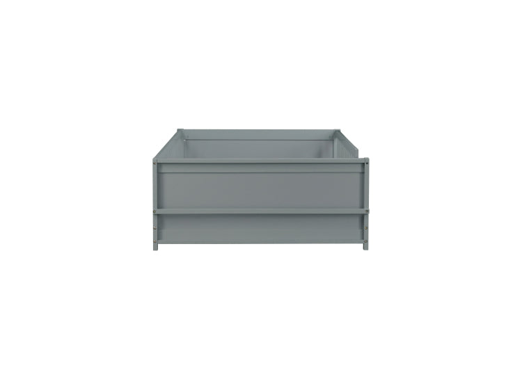 Twin Size Floor Platform Bed With Built In Book Rack,Grey Old Sku:W504P143306