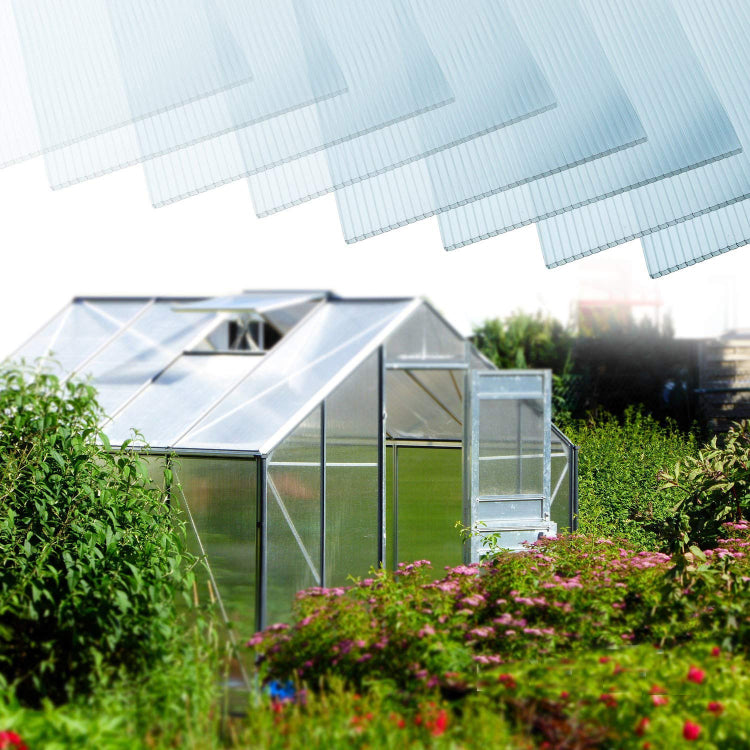 14 Pieces Set 2' W X 4' L Polycarbonate Panel,Twin Wall Polycarbonate Sheets Waterproof Uv Protected Reinforced Clear Sheets For Greenhouse, Outdoor, Plant Stand Roof