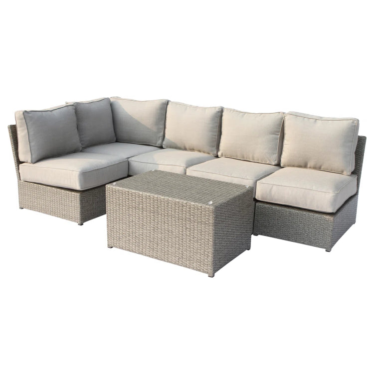 4 Person Patio Seating Set With Cushions Fully Assembled, Quick Setup