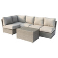 4 Person Patio Seating Set With Cushions Fully Assembled, Quick Setup