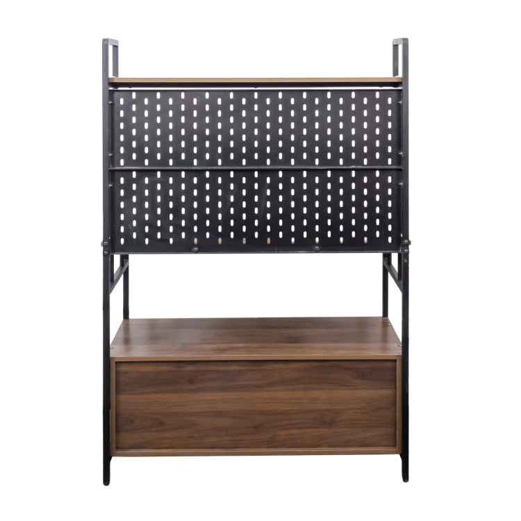 Kitchen Bakers Rack With Door, Microwave Oven Stand, Utility Storage Shelf, Durable Kitchen Organizer For Small Spaces