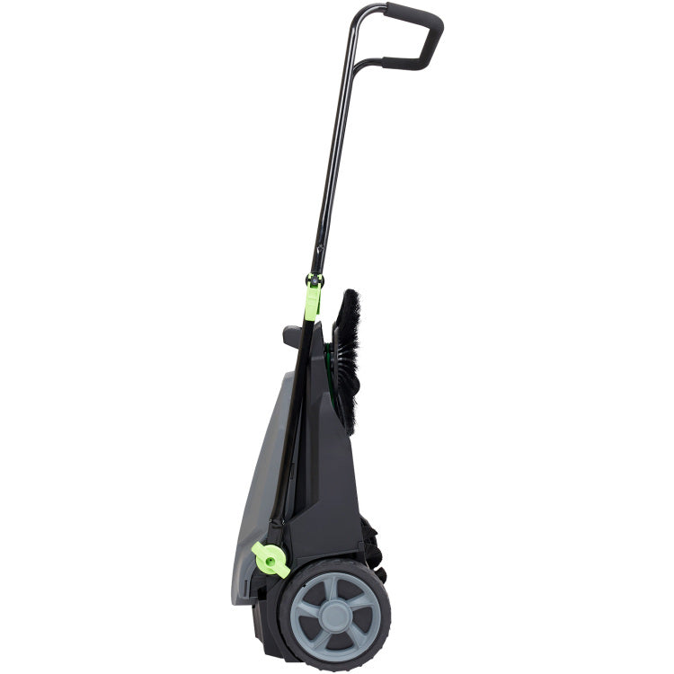 Walk Behind Hand Push Floor Sweeper, 25.6" Sweeping Width Floor Sweeper Manual Non Electric, 5 Gallon Waste Container, Angle & Height Adjustable Folding Handle For Walkway, Yard, Garage, Patio
