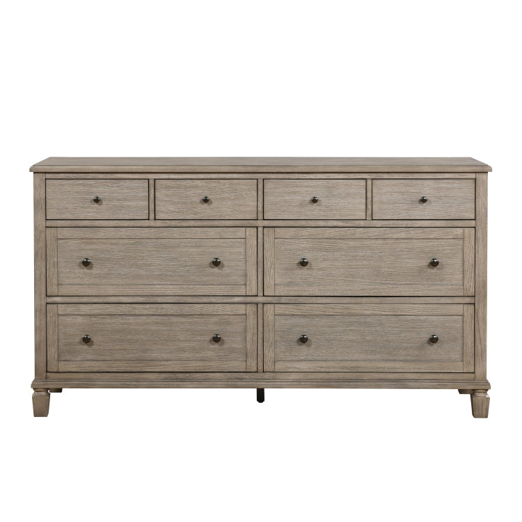 Gray Oak Finish Classic Transitional Bedroom Furniture 1Pc Dresser Of 8 Drawers Wooden Furniture