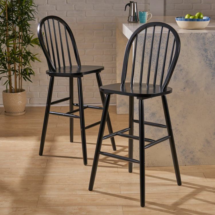 BARSTOOL black - rubber wood