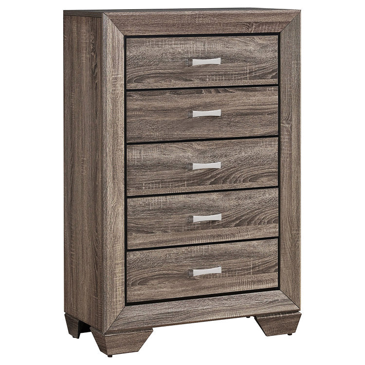 Harrison Washed Taupe 5 Drawer Bedroom Chest