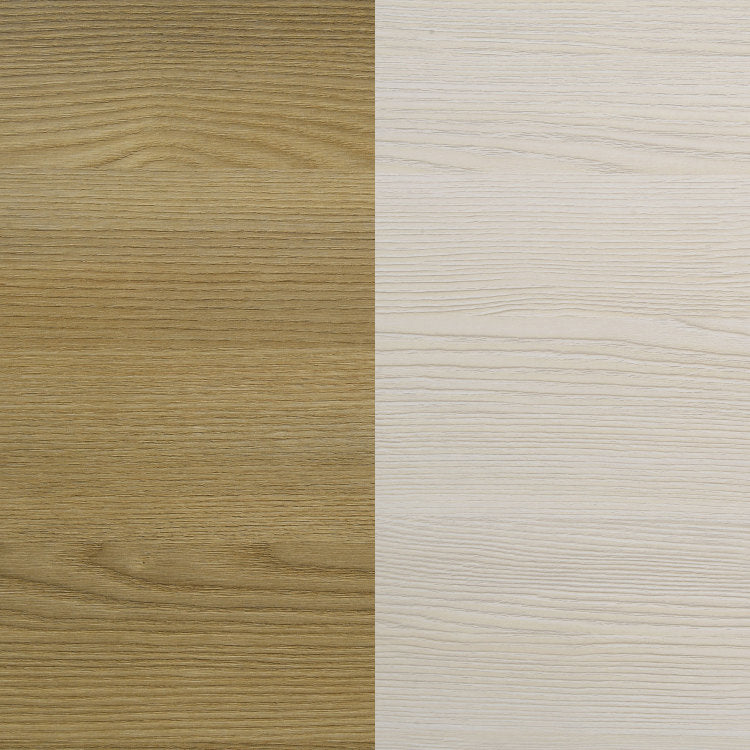 Lincoln Natural And White Wood Queen Led Panel Bed