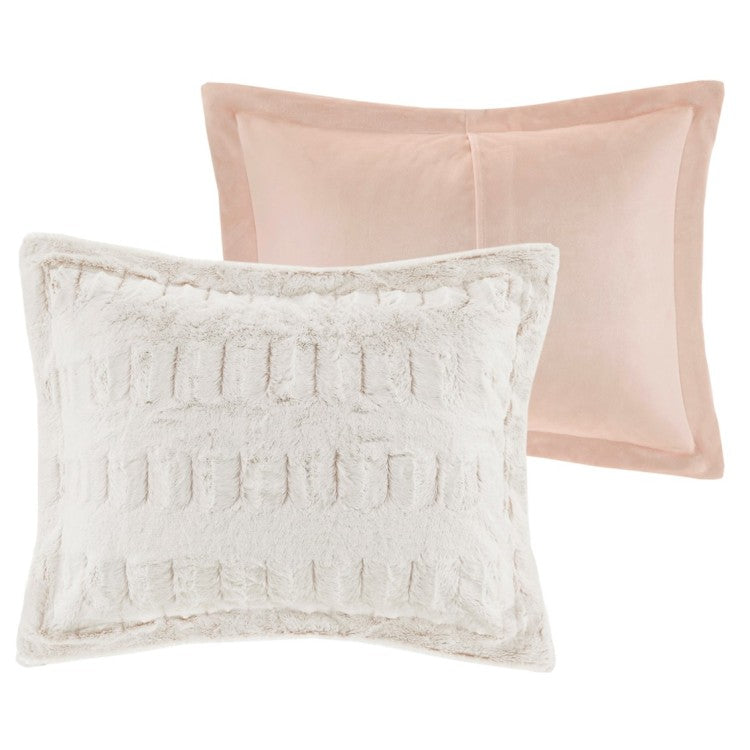 Twin Twin Xl Back Print Long Fur Comforter Mini Set