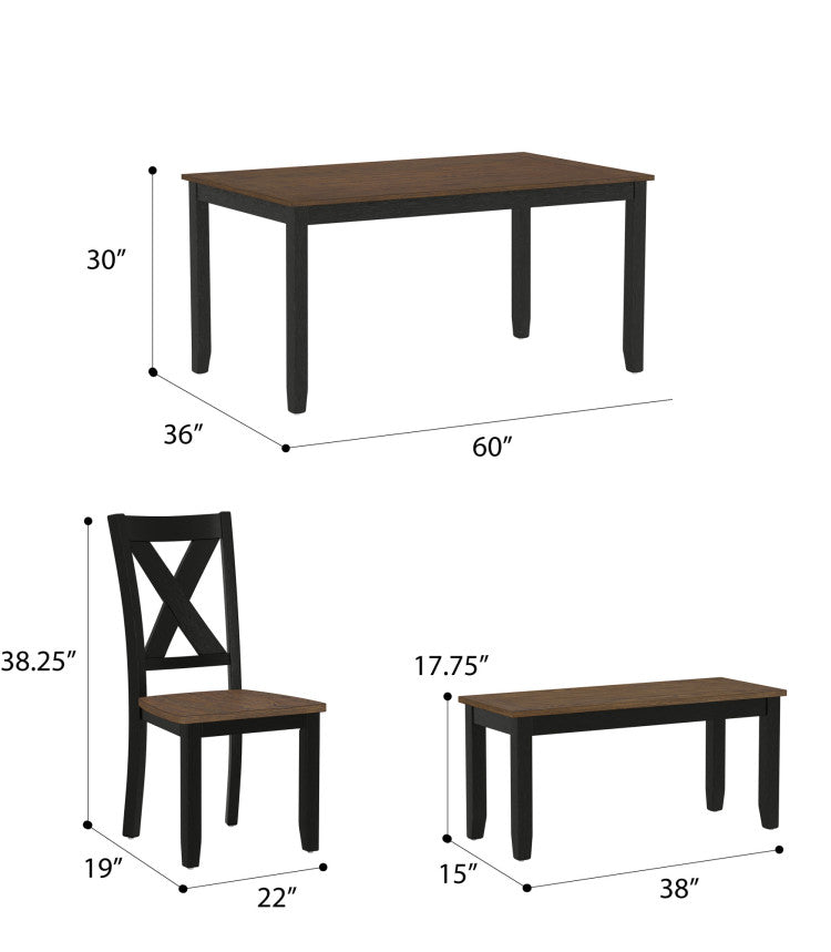 Brown 6 Piece Dining Table Set