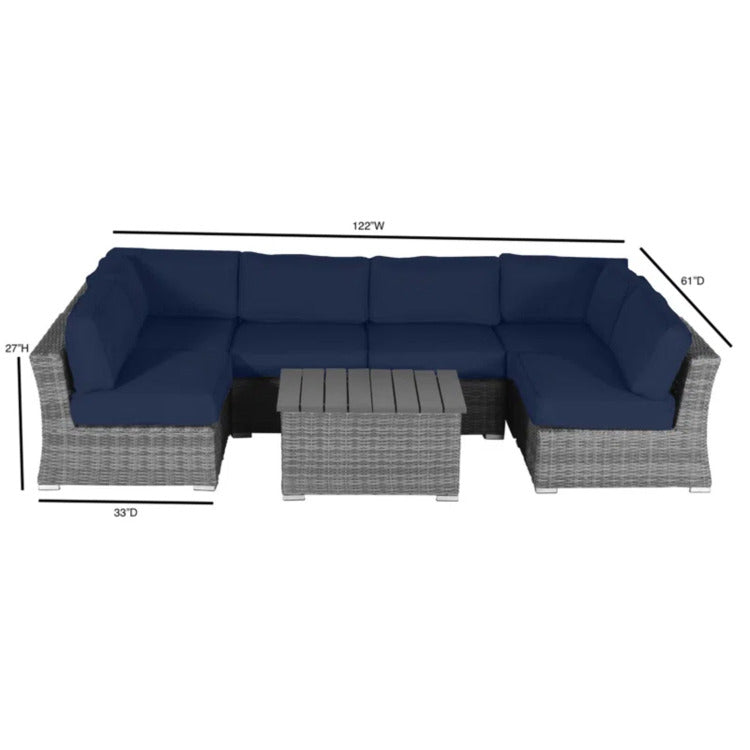 Ready To Use 4 Person Wicker Seating Group With Premium Fabric