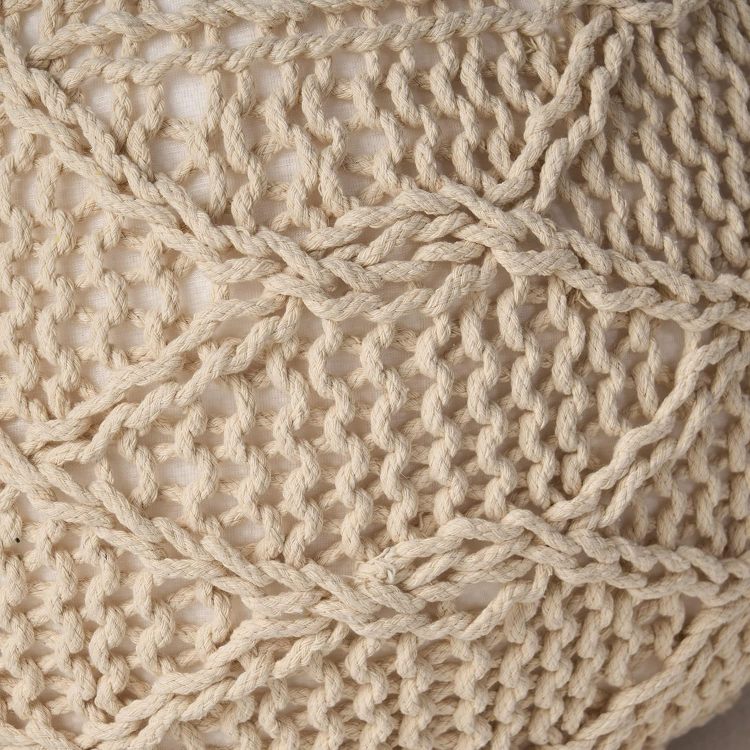 Malibu Knitted Cotton 20 X 20 Round Pouf