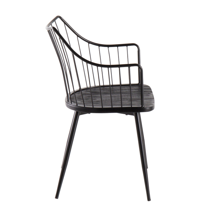 Chair In Black Metal And Black Wood
