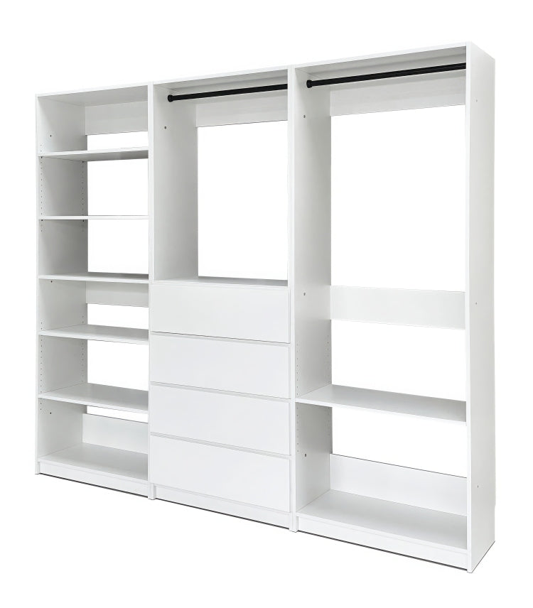 Prosper White Freestanding Walk In Wood Closet System