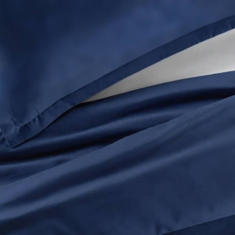 Serta Simply Clean Solid Duvet Cover Navy Blue Twin