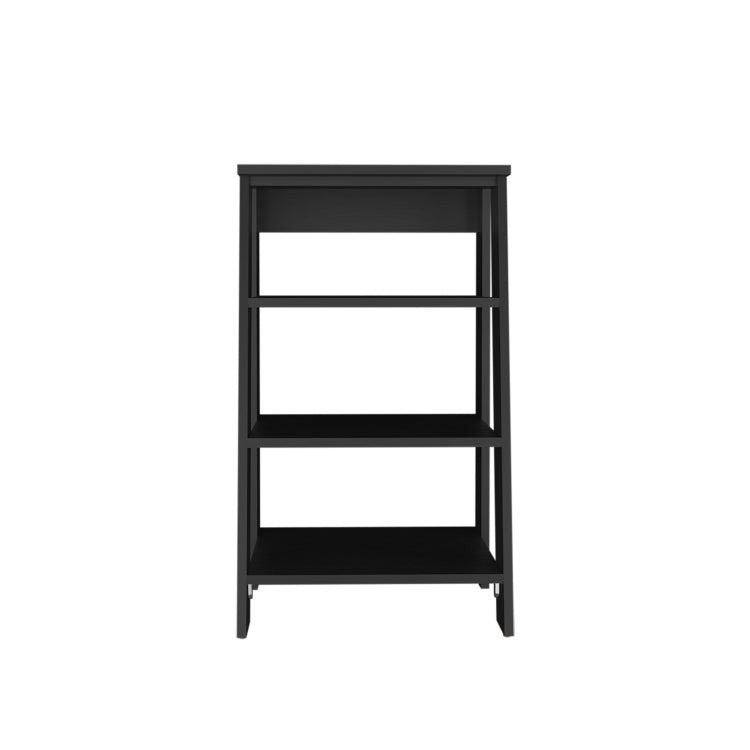 Bathbi 30" High 4 Tier Ladder Shelf Organizer For Bathroom, Side Table, Living Room In Black