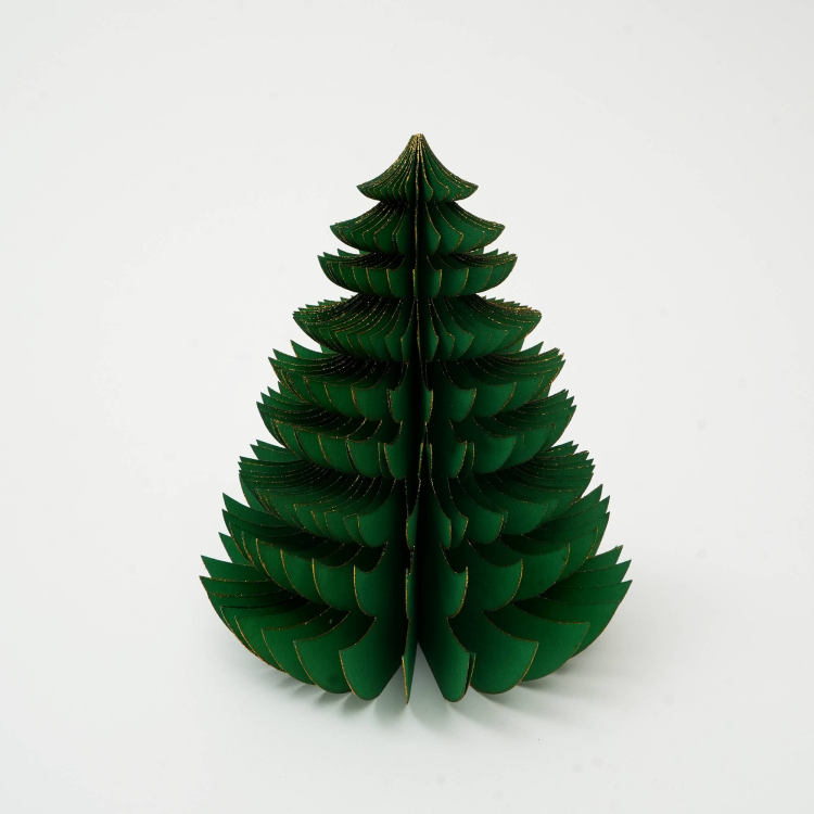 Handmade Green Paper Tree Festive Holiday D Cor 10.62X10.62X13"