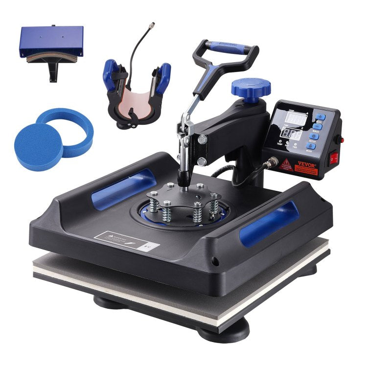 Heat Press 15X15, Upgraded Heat Press Machine 5 In 1, Anti Scald, Fast Heating, Swing Away Digital Control Multifunction Heat Press For Sublimation Combo For T Shirt Hat Cap Mug Plate