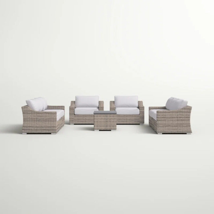 All Weather Wicker 8 Piece Patio Sectional Set Pre Assembled With Cushions