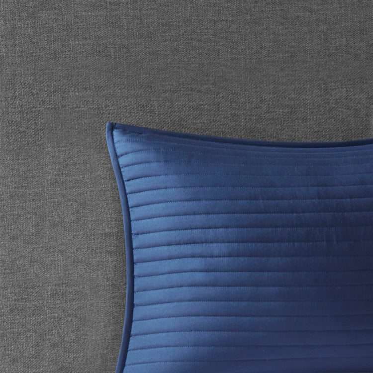 8 Piece Printed Seersucker Comforter And Quilt Set Collection Blue Full Queen