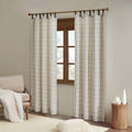 Plaid Faux Leather Tab Top Curtain Panel With Fleece Lining Only 1 Pc Panel
