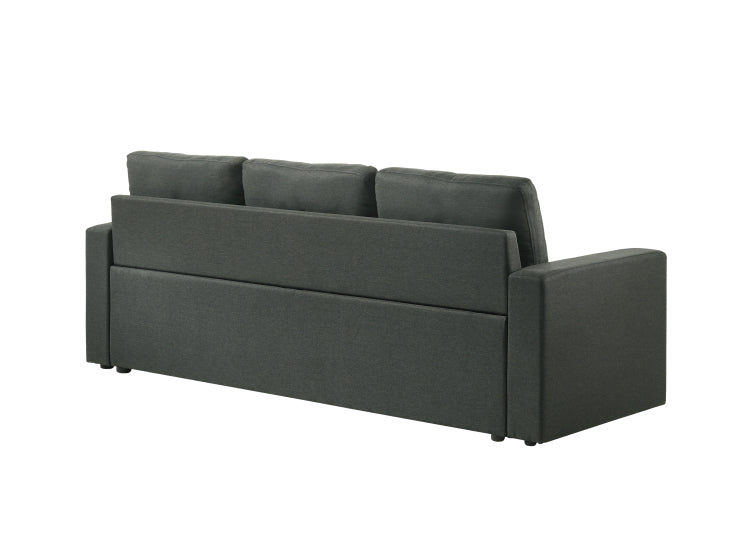 Burleigh 83.5"W Dark Gray Fabric Sleeper Sofa With Tufted Cushions