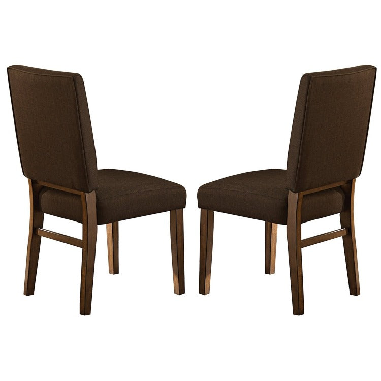 Wood & Fabric Dining Side Chair With Comfortable Padding, Set Of 2