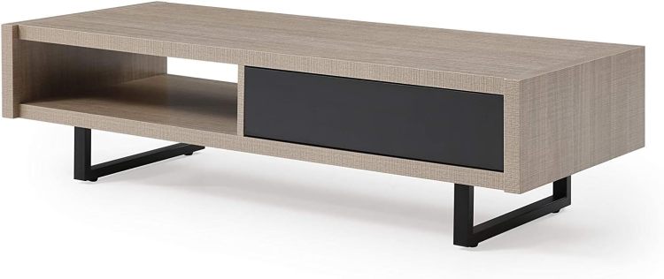 Mid Century Modern Ash Living Room Coffee Table,Tan