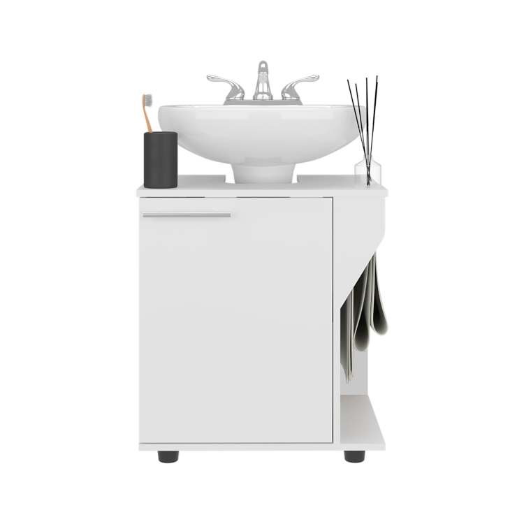 White Under Sink Storage Cabinet With Two Shelf
