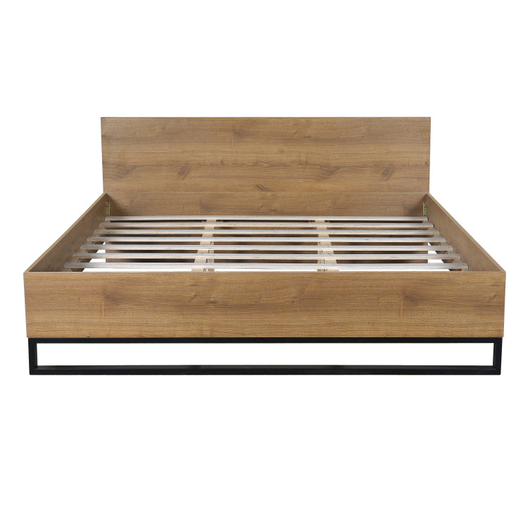 Engineered Wood Bed Frame King Size,Natural & Black Color