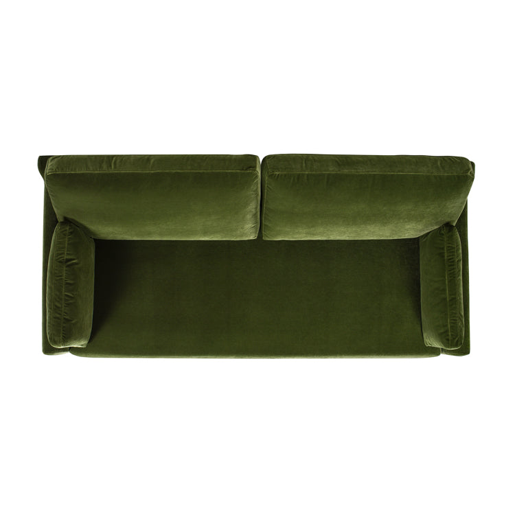 Pasadena 75.5" Modern Farmhouse Sofa, Olive Green Performance Velvet