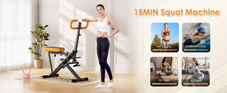 Squat Machine For Home Gym, Squat Rowing Machine With Adjustable Resistance And Optional Full Motion, Squat Assist Trainer For Glutes