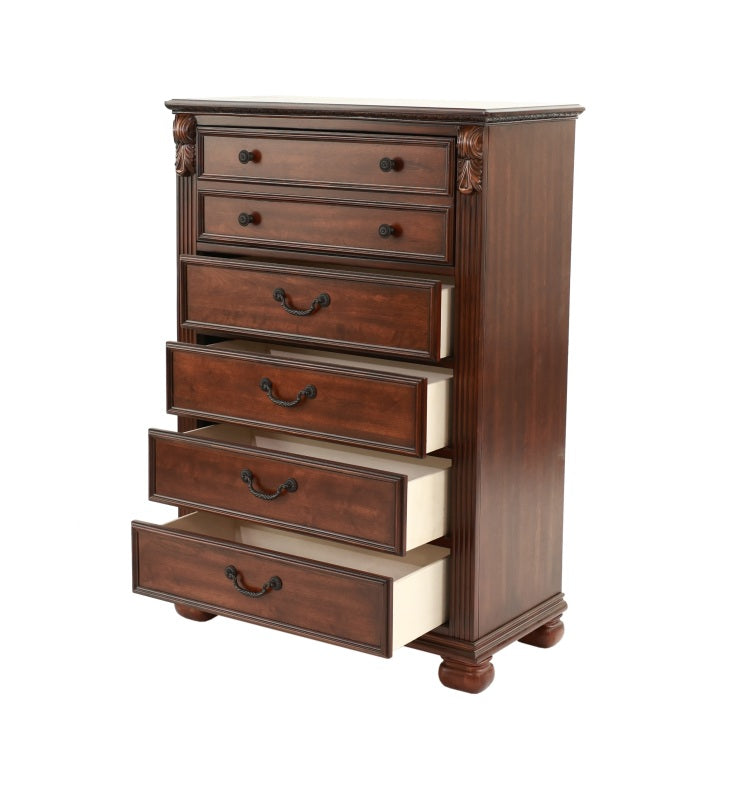 Dark Cherry 1Pc Chest Of Drawers Storage Bedroom Furniture Traditional Style Chest