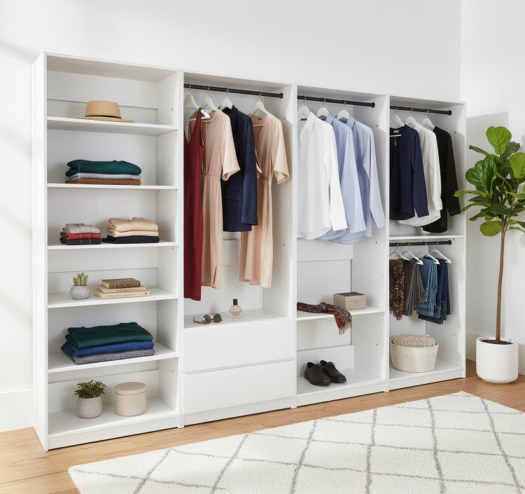 Prosper White Freestanding Walk In Wood Closet System