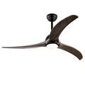 52" Solid Wood Blades , Indoor With Light With Remote Control, Noiseless Reversible Motor, 6 Speed ,3 Color , For Patio Living Room, Bedroom, Office,Indoor. Matte Black