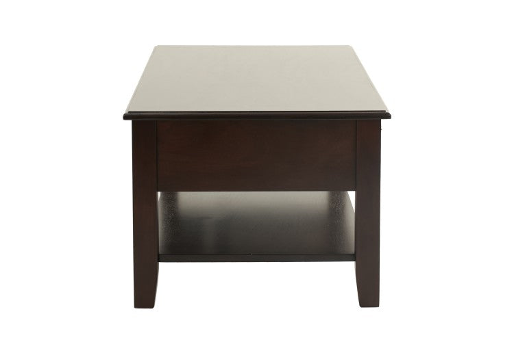 Classic Modern Look Wooden 1Pc Coffee Table Living Room Furniture Table Veneer Top Drawers And Shelf Storage Espresso Antique Black Finish